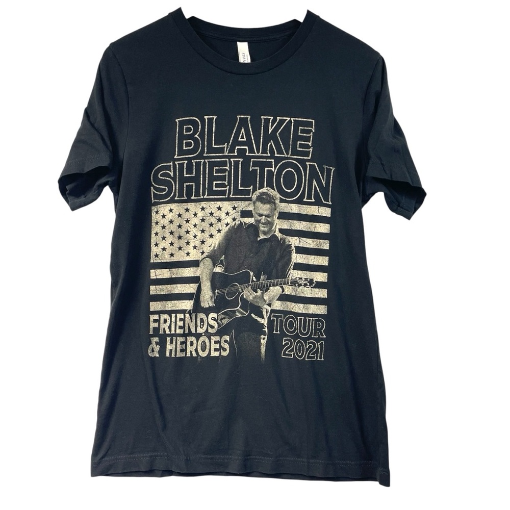 Blake Shelton T-Shirt Med Black Tour Country Music Friends & Heroes 2021 Tee